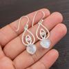 Natural Rainbow Moonstone Gemstone 925 Sterling Silver Handmade Earrings 2.00" EE-32-32