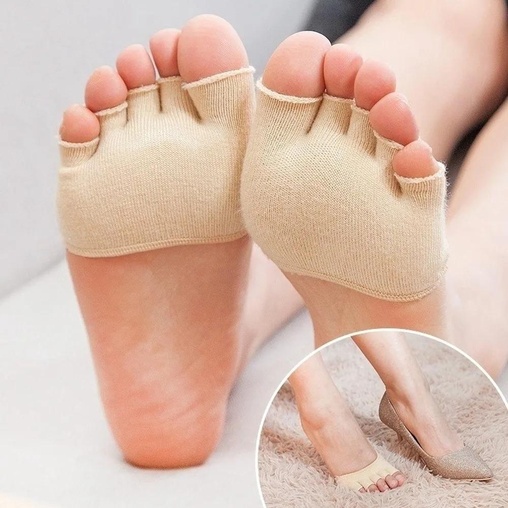 1 Pair Half Toe Socks Five Toes Separator Foot Alignment Pain Relief Foot Care Sock
