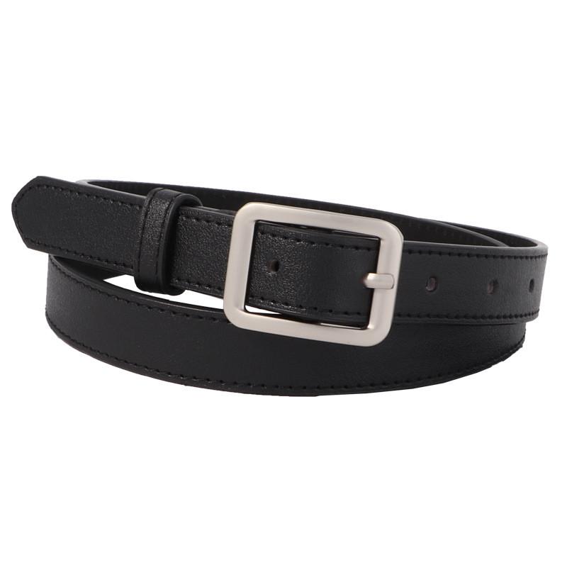 Belt Rectangular Matte Silver Solid Buckle Wide Waistband Chic Leisure Fashion