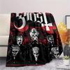 1Pc Ghost Band Print Flannel Blanket, High Quality Comfortable for All Seasons, Home Decor, Warmth and Comfort, Perfect for Christmas Gifts