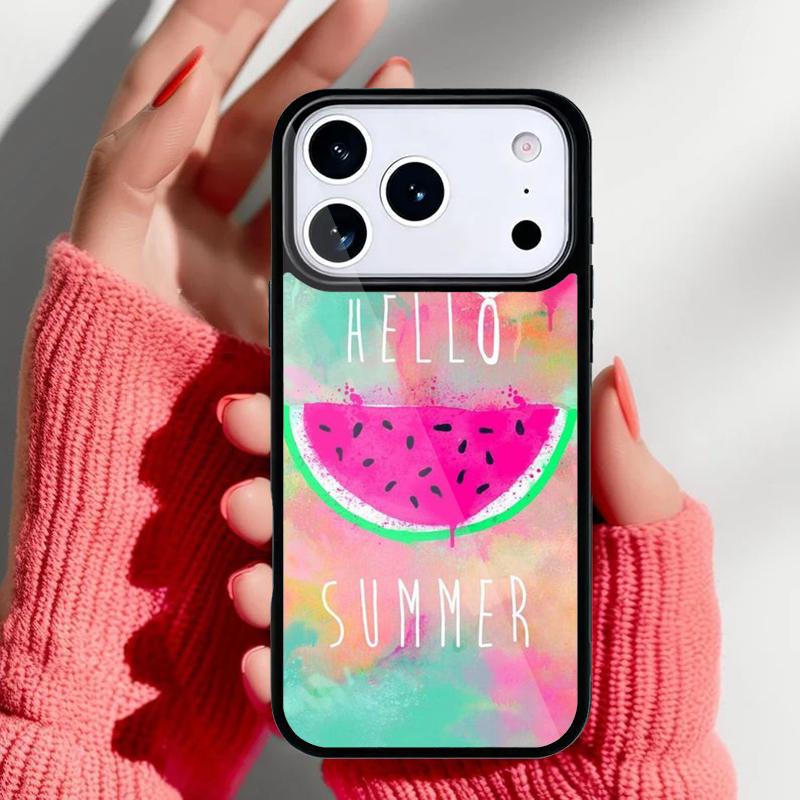 Watermelon Face - Cute Cartoon Phone Case for iPhone 17 Air 16e 15 14 13 Pro Max Back Cover for 12 11 Pro Coque