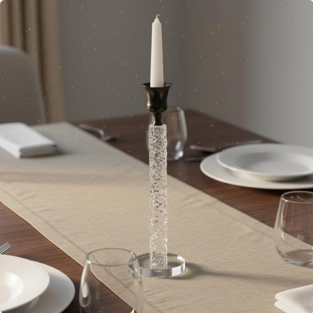3 Pieces Crystal Candlestick Set Nordic Design Taper Candle Holder Set Decorative Table Centerpiece Elegant Design for Wedding