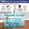 4pcs Welcome To Our Poolside Paradise Aluminum Metal Sign, 8×12 Inch Vintage Poolside Wall Decor Plaque for Backyard, Patio, Outdoor