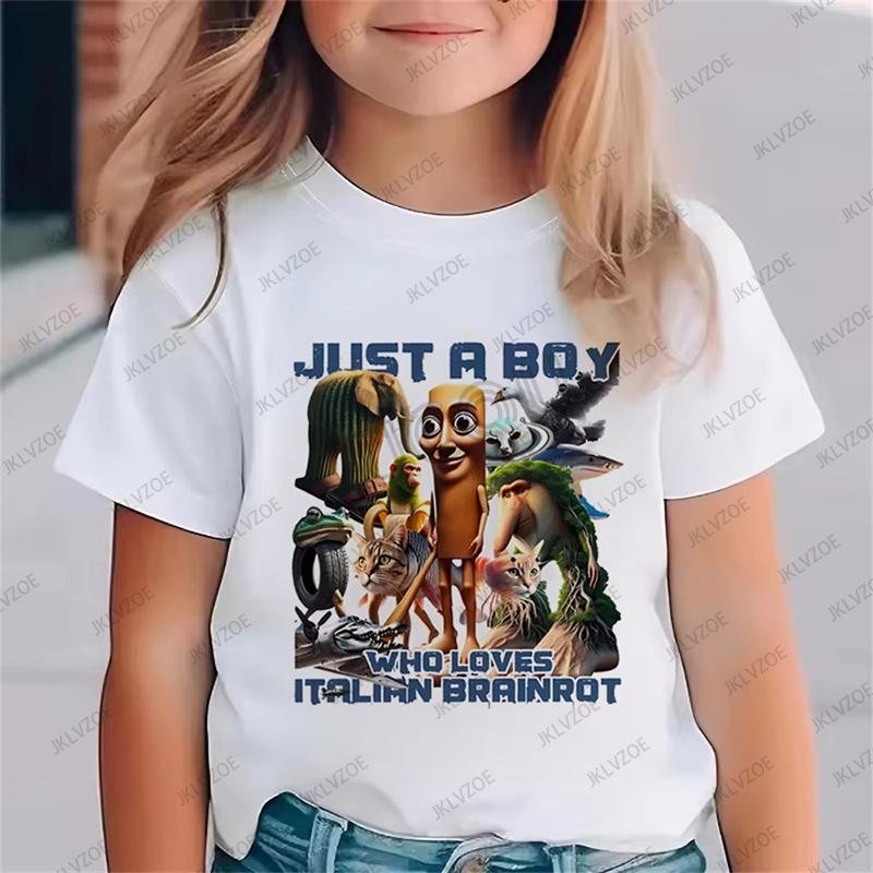 Cappuccina Ballerina Funnu Italian Brainrot Meme Cotton Children Tshirt Summer Sports Tees Boys Girls Clothes Casual Kids Tops