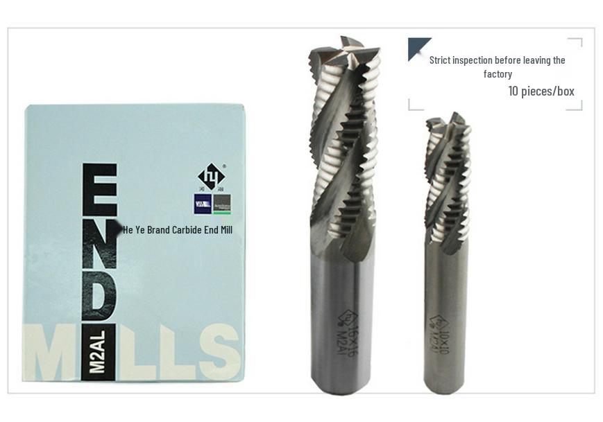 He Ye Fully Ground Carbide Straight Shank 4-Flute Corn End Mill, 6mm-25mm