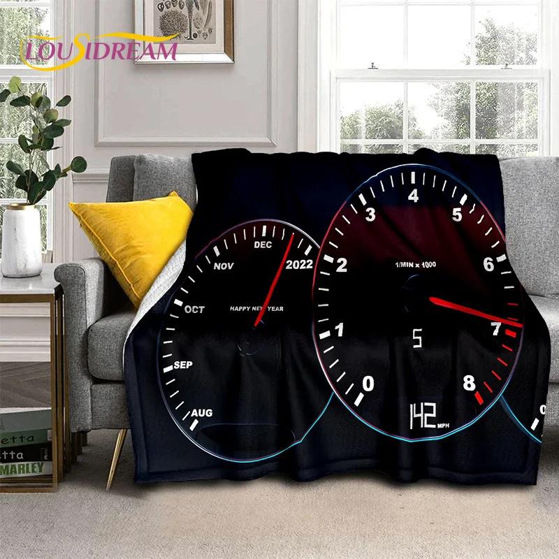 3D Car Dashboard Machine Control Screen Racing Soft Flannel Blanket for Beds Bedroom Sofa,Throw Blanket for Outdoor Leisure Nap