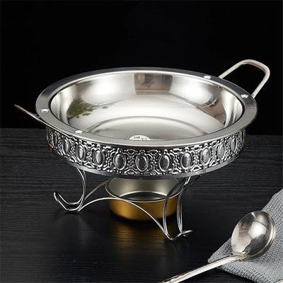 Solider Spirituskocher, kleiner Hot Pot, Pfanne mit breiten Seiten, kommerzieller Trockentopf, Hot Pot-Töpfe, extra dicke Pfanne aus Edelstahl