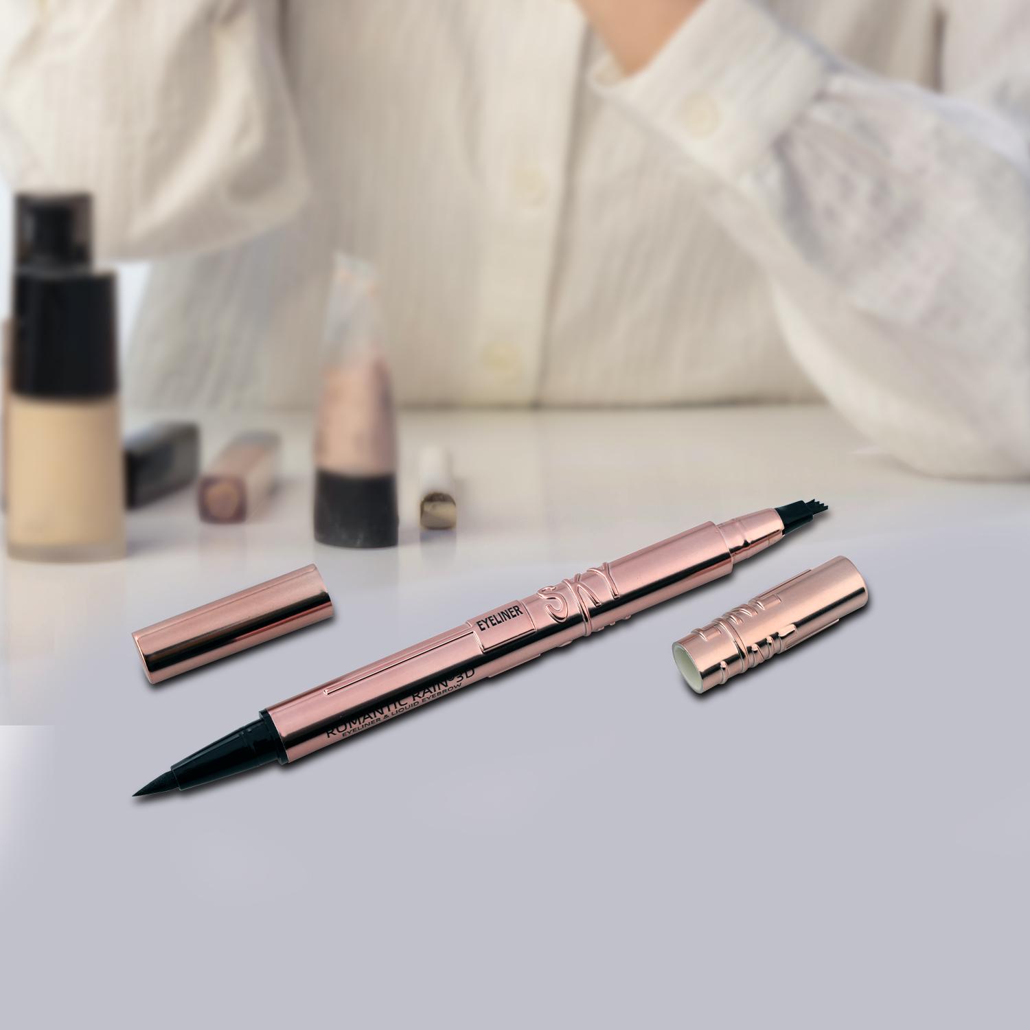 

Водостойкая жидкая двухсторонняя подводка для глаз и бровей, устойчивая к размазыванию, долговечная поверхность, УФ-обработка серебряный