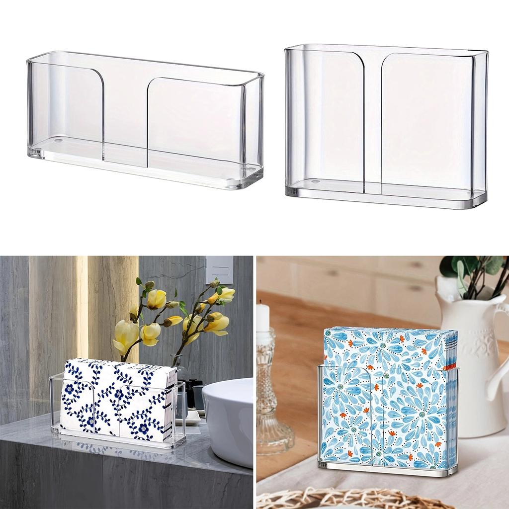 Acrylic Napkin Holder for Table Top Clear Napkin Caddys Luncheon Napkins Organizers Serviette Dispenser Kitchen Tool