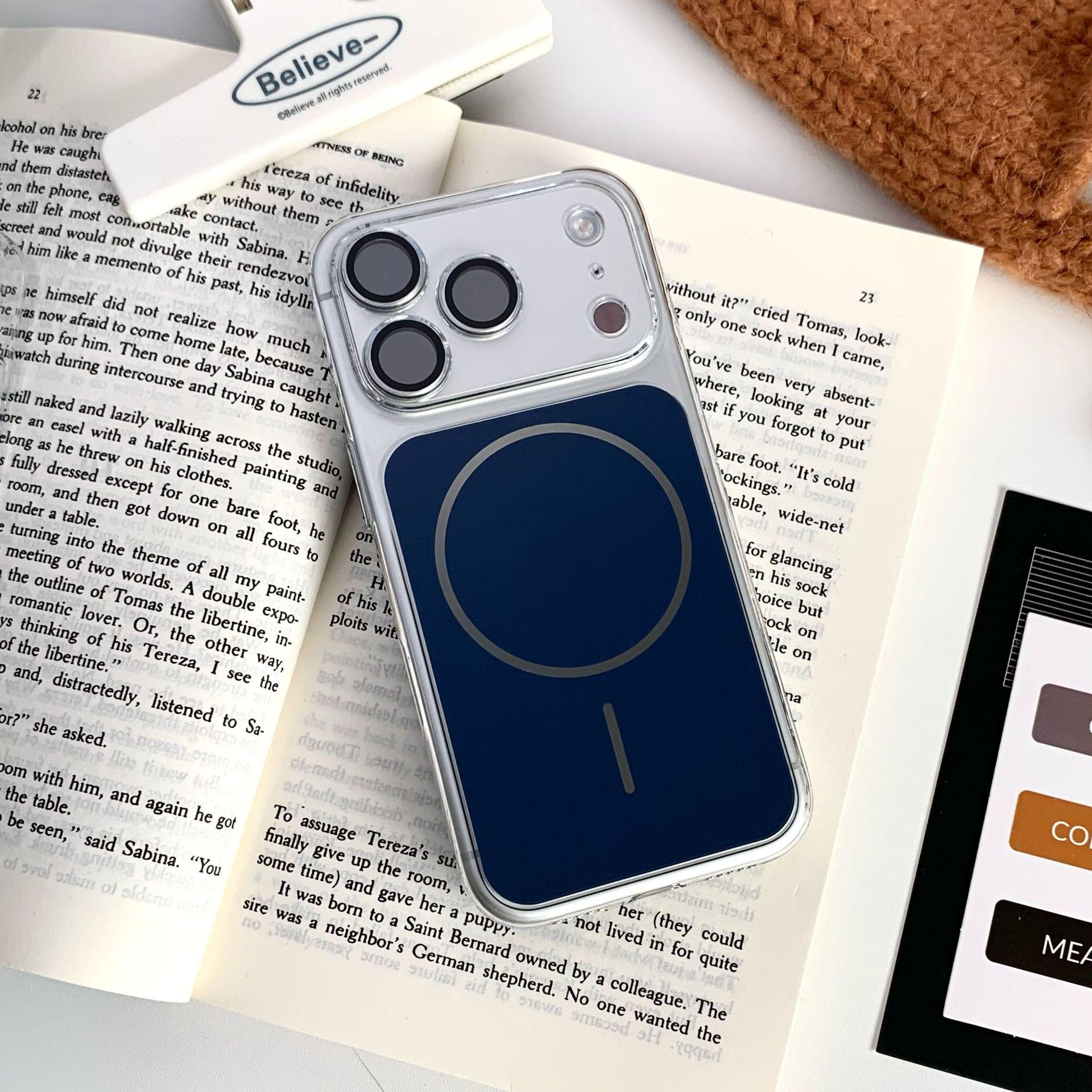 

iPhone 17 Pro Max Magnetic Snap-on Case - Solid Color Full Coverage for iPhone 16/15 iPhone 15 Pro синий