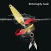 5Pcs Fly Spinning Propeller Metal Sequins Insect Soft Bait Micro Fishing Flies Fly Fishing Hook Trout Bass Fishing Lure Baits