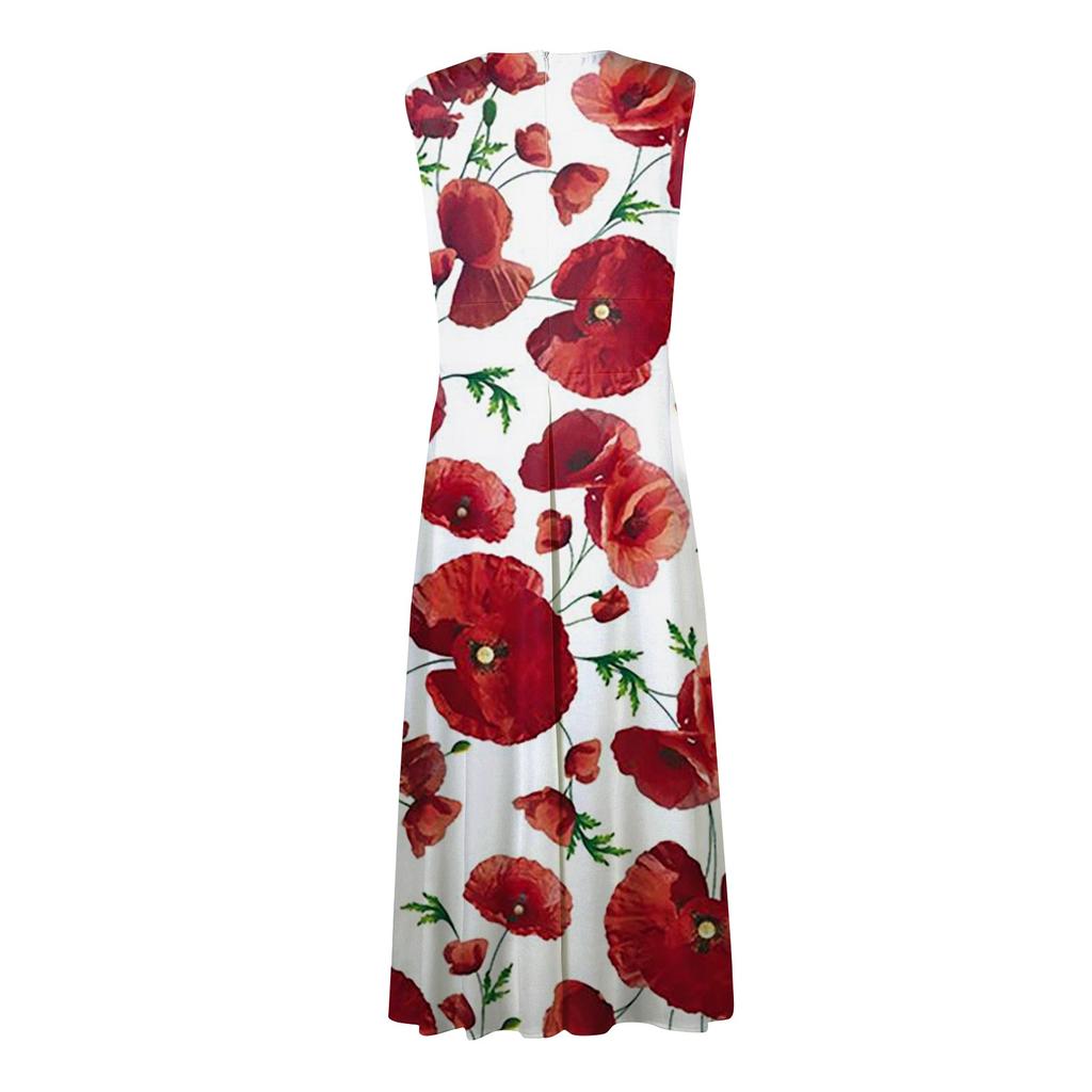 Women's Long Dress Maxi Dress Casual Dress Swing Dress A Line Dress Floral Fashion Streetwear Outdoor Daily Date Print Sleeveless V Neck Dress