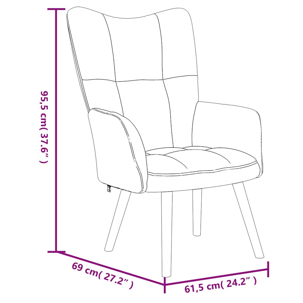 Vidaxl Armchair, Black, Upholstered In Velvet