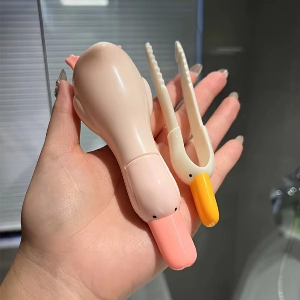 Plastic Duck-Shaped Hair Catcher Double Head Garbage Clip Creative Cleaning Clip  Shower Drains