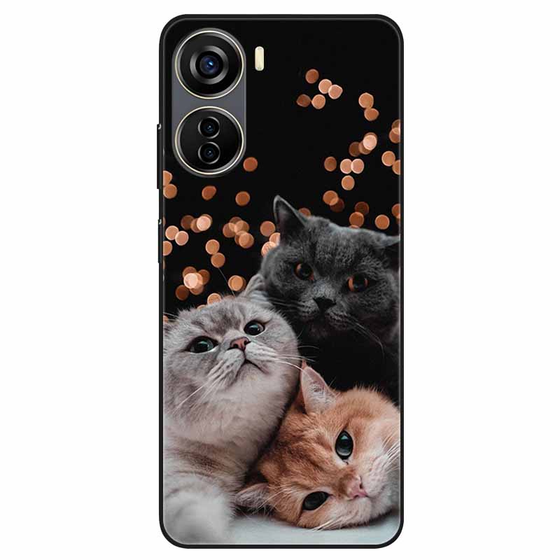 For ZTE Libero 5G IV Case A302 Soft Silicone Lovely Shockproof Cover for ZTE Libero 5G IV TPU Coque Cute Cats Funda Shells 6.6''