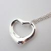 Pre-owned Tiffany & Co. Silver 925 Open Heart Pendant Necklace J56-5