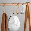 5Pcs C Shape Hooks For Closet,Gold/Silver Multi-Functional Hanging Metal Hook For Clothes Bags Hats,Closet Organizer System