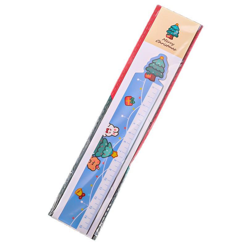 Cute Christmas Cartoon Magnetic Ruler - Soft Stationery Gift for Elementary Students