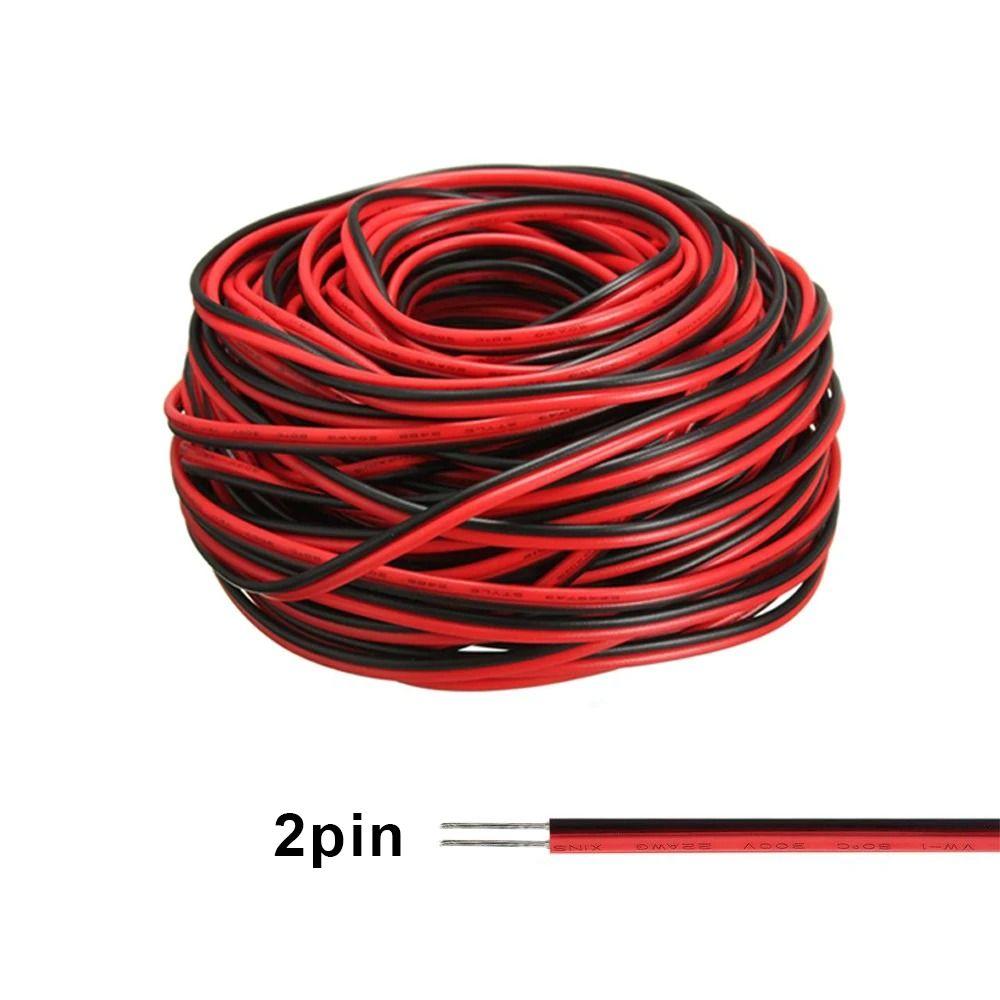 3/20M Einzelfarbige LED-Streifenleuchte Elektrisches Kabel 2-polig Rot Schwarz Kabel Verlängerungskabel