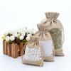 12pcs Single-sided Window Linen Bag Linen Drawstring Bag Cosmetic Jewelry Packaging Bag Lavender Mosquito Repellent Sachet Cloth Bag Drawstring Bag