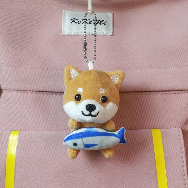 Japanese Style Cute Shiba Inu Plush Toy Keychain Kawaii Travel Cartoon Shiba Puppy Doggy Plush Doll Pendant Backpack Charm Gift