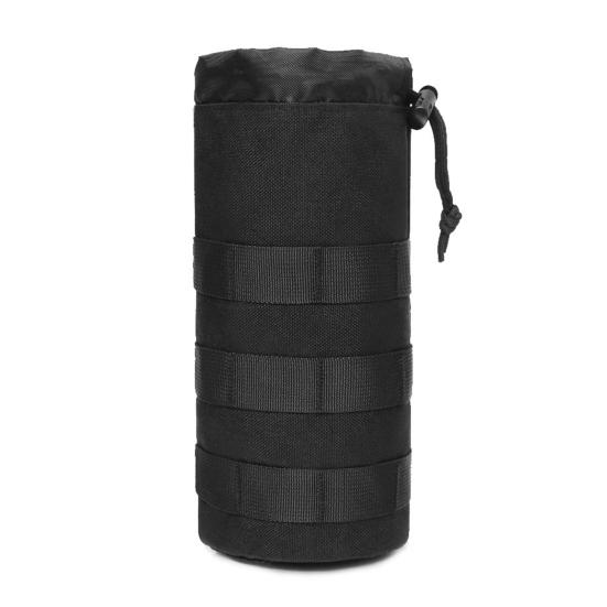 Husă tactică pentru sticle de apă, suport pentru sticle de apă sport, cu șnur deschis în partea de sus și plasă de jos, atașat la centura de rucsac, vestă