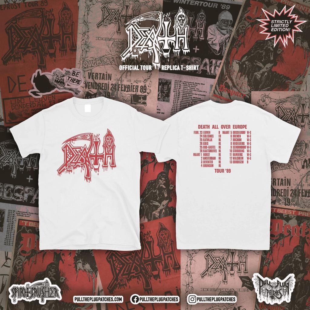 Death European Tour Replica Short Sleeve Shirt  Men Women Cotton Oversized Y2k Streetwear Short Seleeve High Quality Female Male Clothing