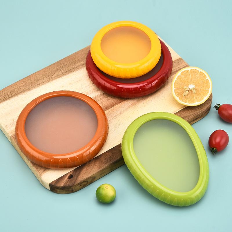 Silicone Film Seal Mini Fridge Storage Box for Avocado & Lemon