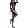 Women's Glossy Bodystocking Long Sleeve Bodysuit Sheer Jumpsuits Bodycon Bodystocking