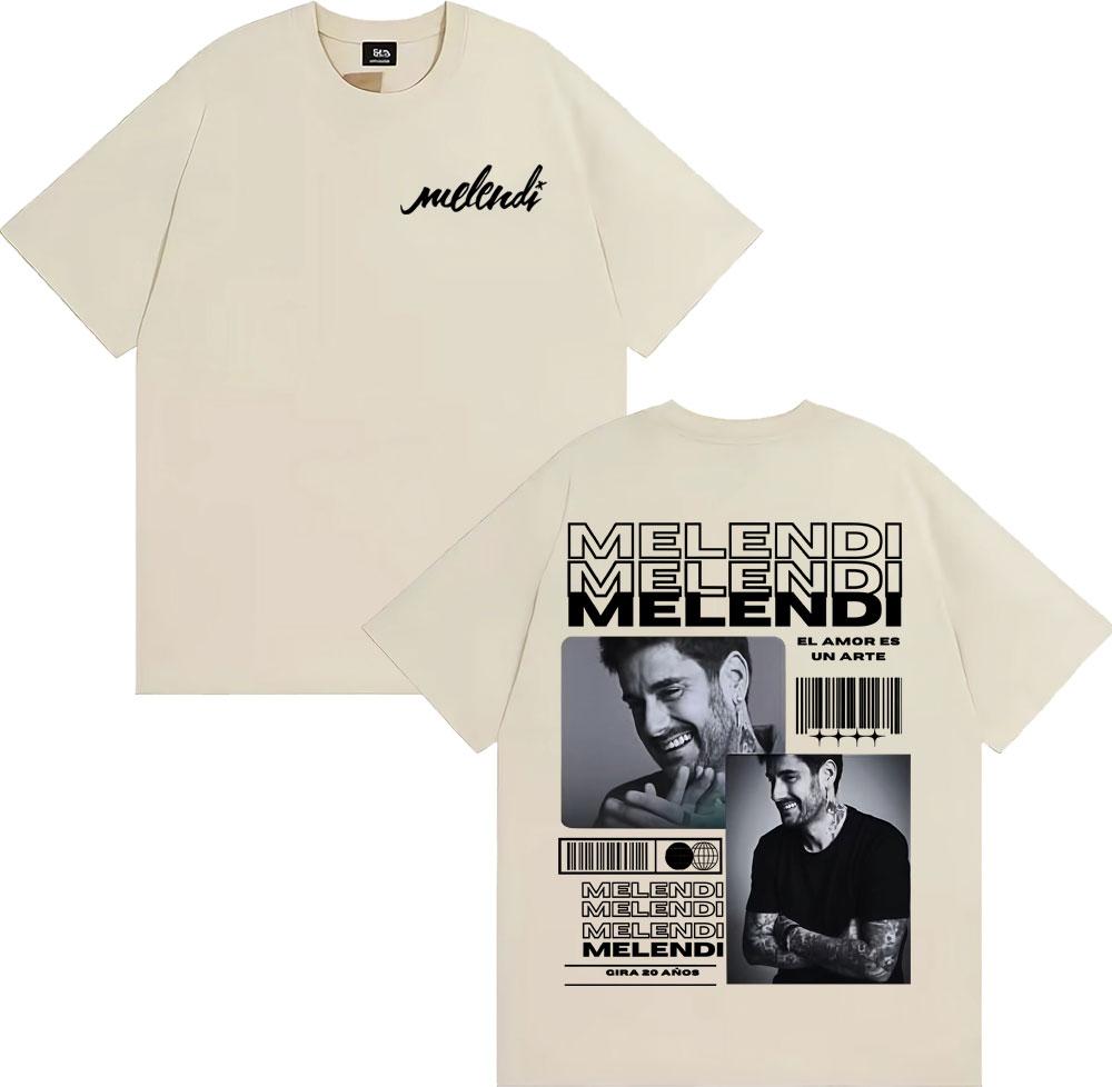Rapper Melendi Tour New Album 2025 Merch T Shirt Men's Clothing Harajuku Hip Hop Street T-shirts Casual O-Neck Oversized T-shirt
