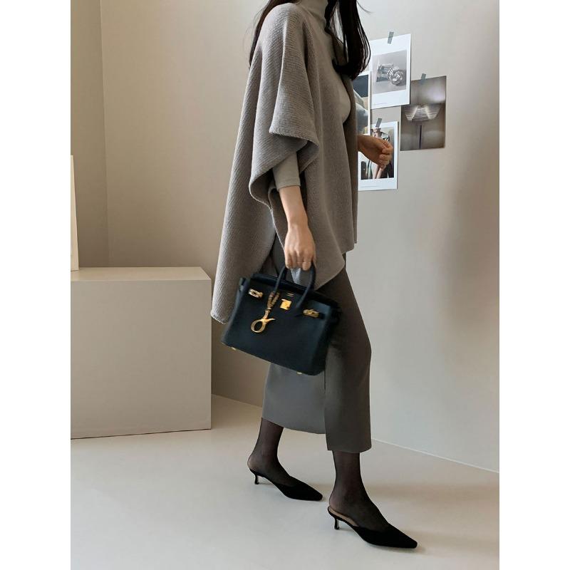 Fashion Loose Knitted Cardigan Shawl Jacket Women's Casual Gentle Elegant Sweaters Cape Autumn Winter Simple Solid Color Coats Female Clothing