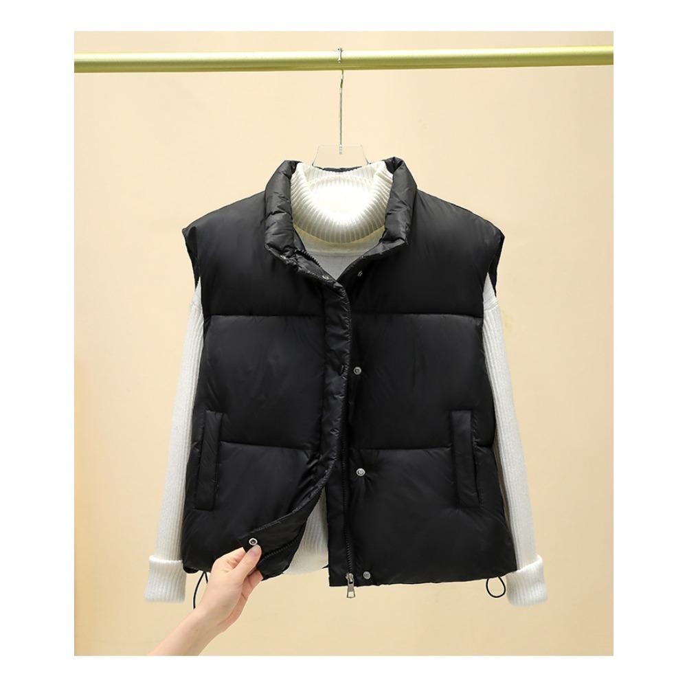 Autumn and winter new Korean version short stand-up collar vest foreign loose versatile vest cotton jacket