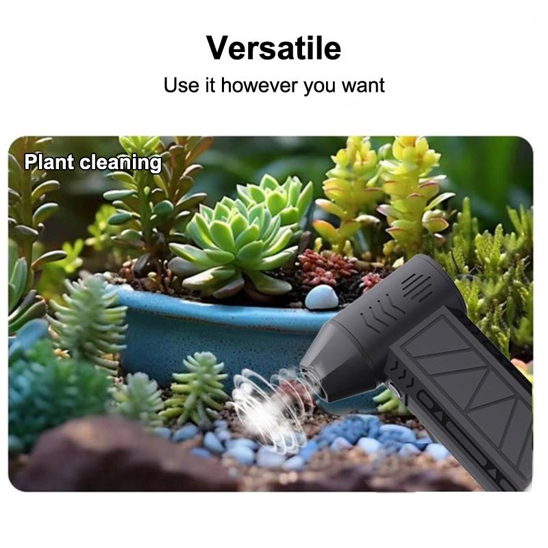 Hair Dryer Shaped Mini Fan Black Rechargeable Handheld Summer Cooling Fan