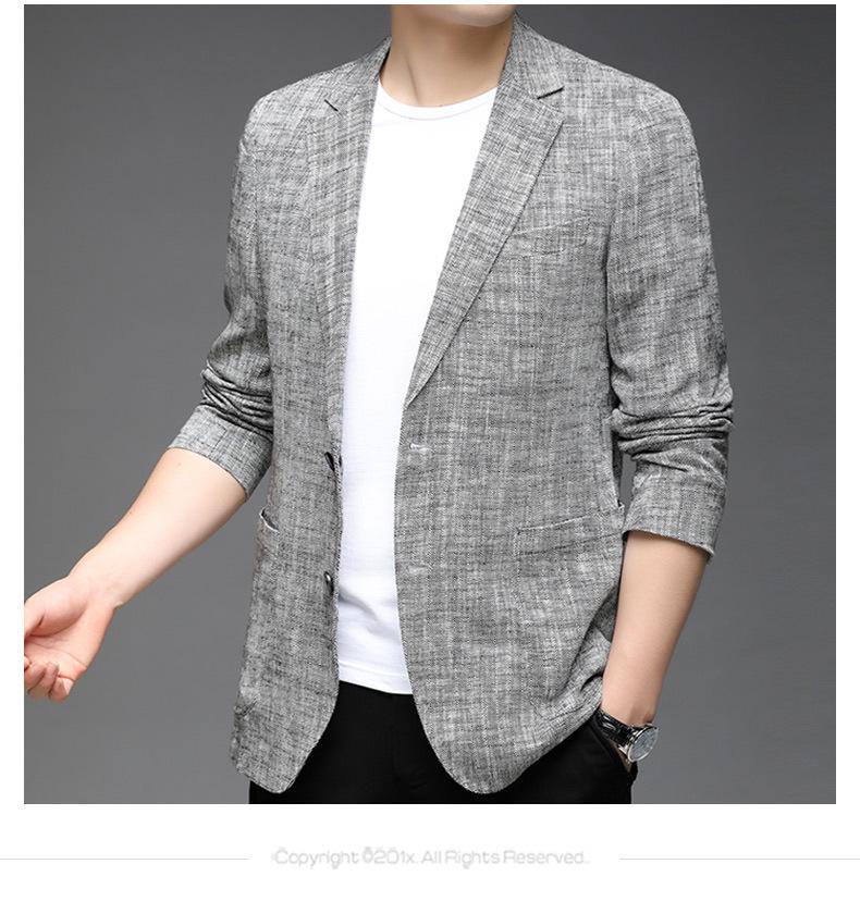 Herren Casual Frühling/Herbst Baumwolle Leinen Blazer Jacke