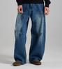 Beoteunseoul Painted Curved Volume Denim Pants (Blue)