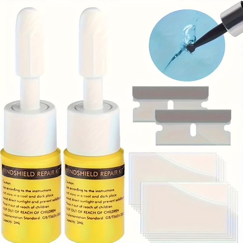 

Automotive Windshield Repair Kit For Chip And Star Cracks - Nanofluid Filler, Glass Repair Kit, Disappearance, Glass Kit two bottles жёлтый