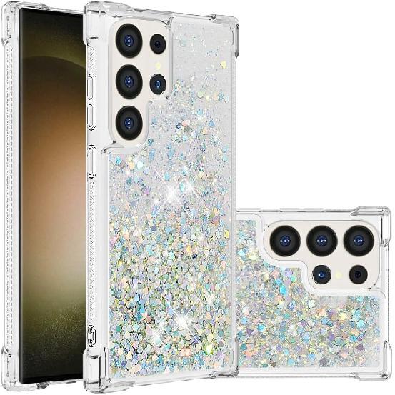 Case for Samsung Galaxy S25 Ultra Case Glitter Bling Cute Clear Phone CaseFloating Quicksand Shockproof Protective Bumper Soft TPU Cover for Samsung