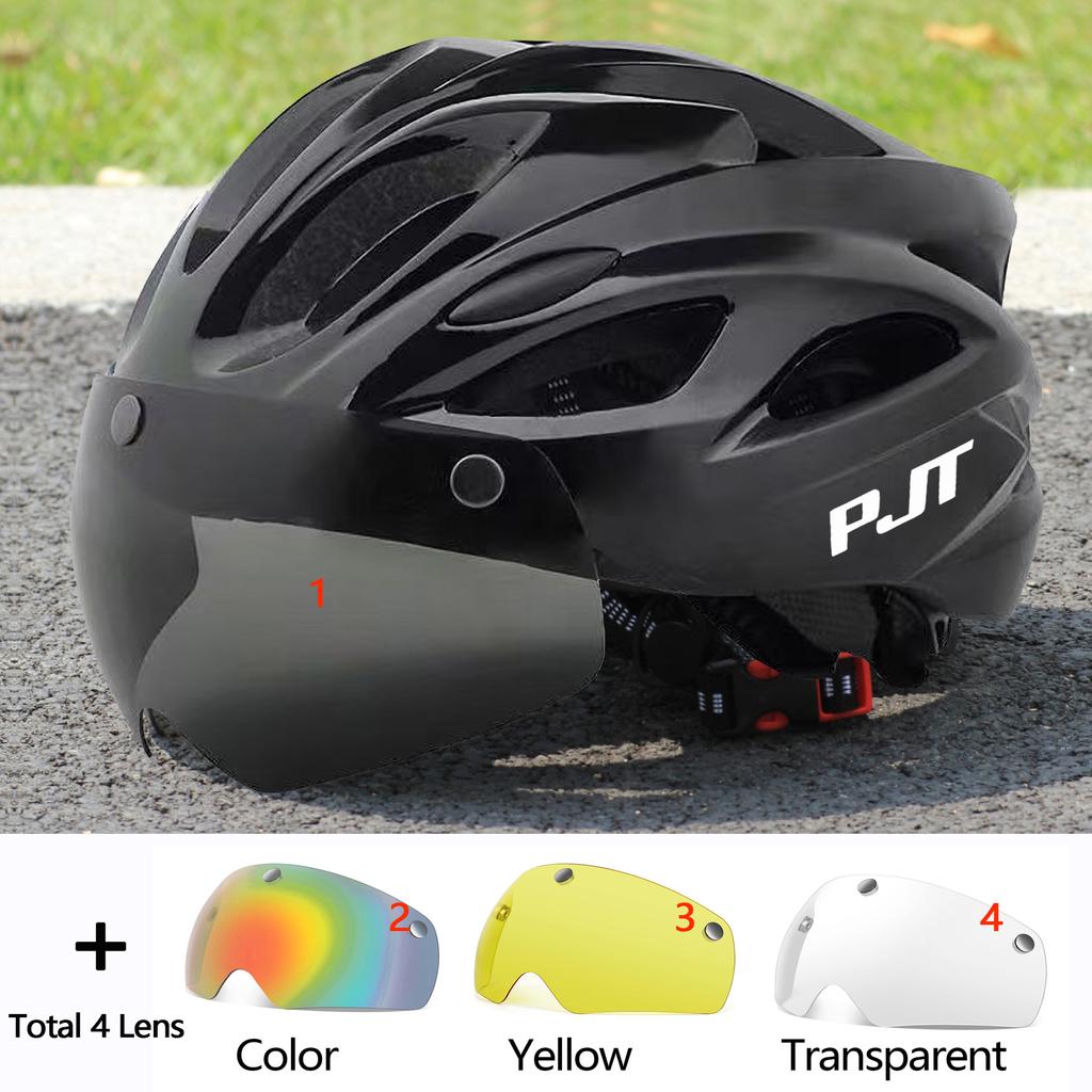 PJT Ultra-Light Bicycle Helmet Lightweight PC Shell & EPS Foam Construction Cycling Helmet MTB 18 Ventilation Vents Bike Helmet
