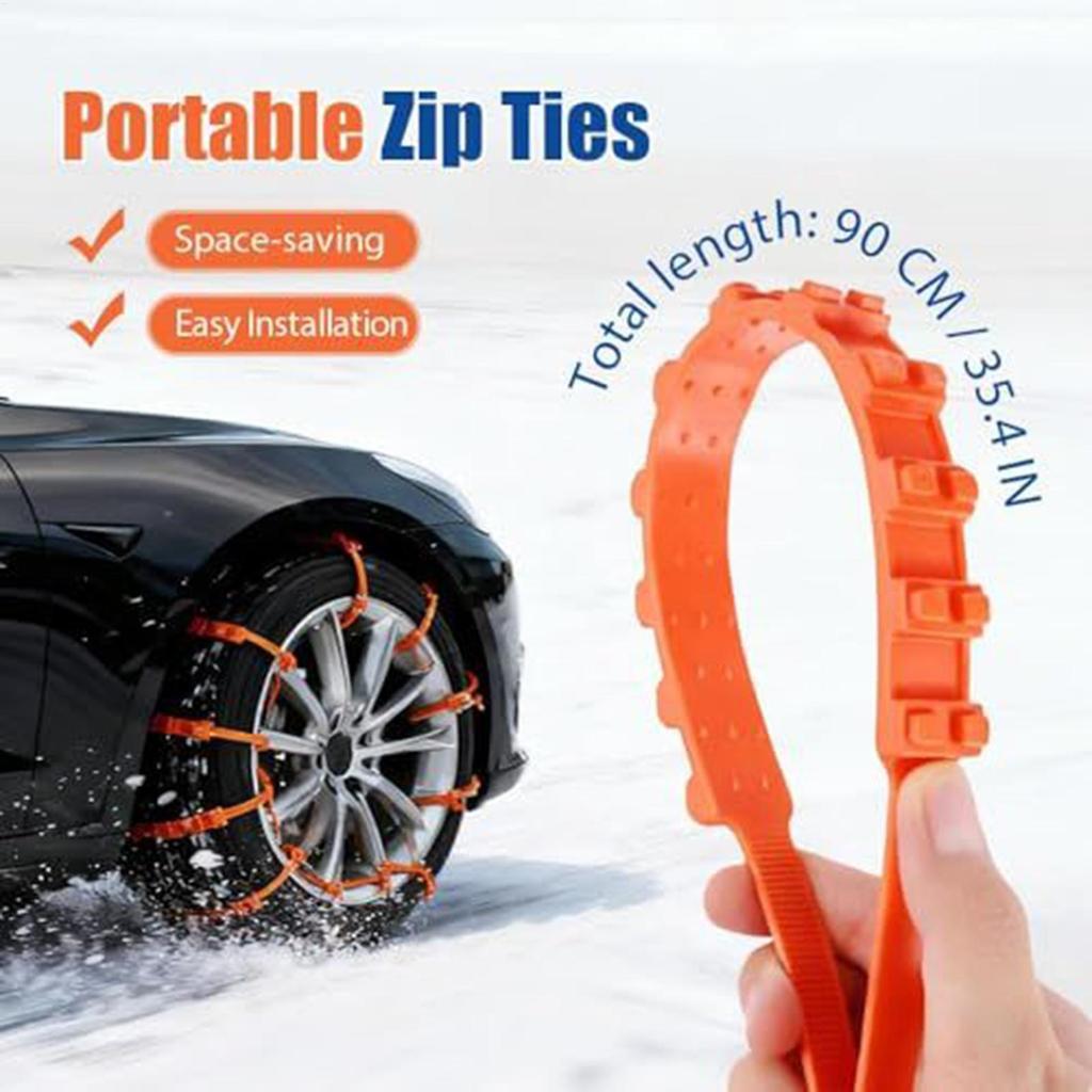 Tire Chains 10 Pieces Wheels Traction Devices Traction Snow Chains for SUV Car Cold Weather Rural Roads Parking Lots Travel