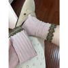 New Spring Autumn Korean Ins Socks Fashion Retro Sweet Color-blocking Lace Mid-Calf Socks Cute Slouch Stackable Socks for Women