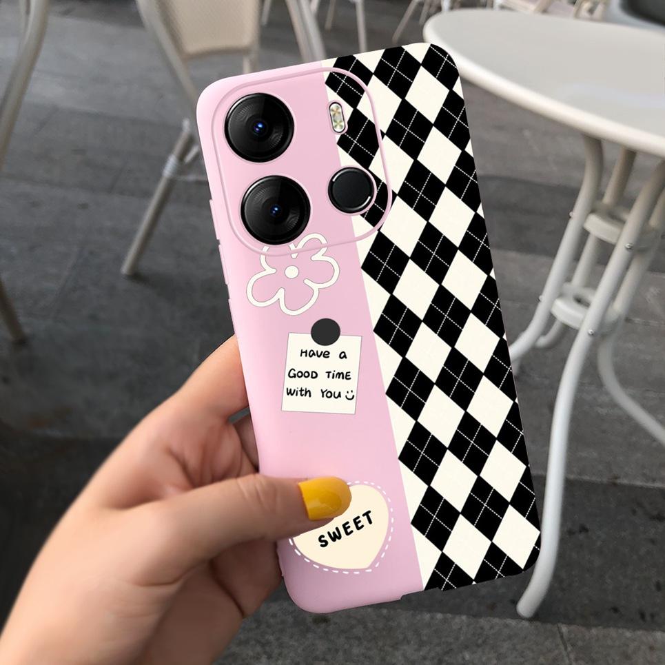 Phone Case for Infinix Smart 7 Plus Case X6517 Bumper Flower Girly Soft Silicone Cover for Infinix Smart 7 X6517 Funda Smart 7+