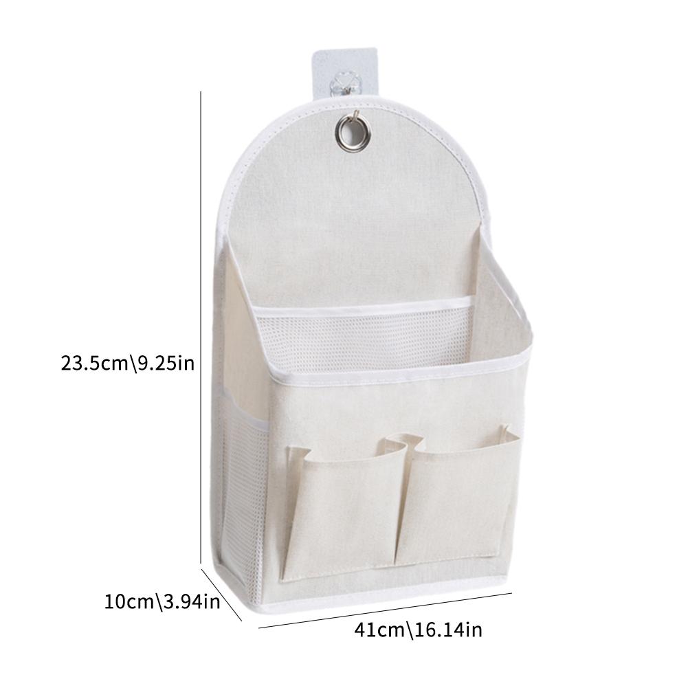Wall Mounted Fabric Storage Bag for Dormitory Student Organization with Mesh Pockets And Double Pockets Hanging Side Storage
