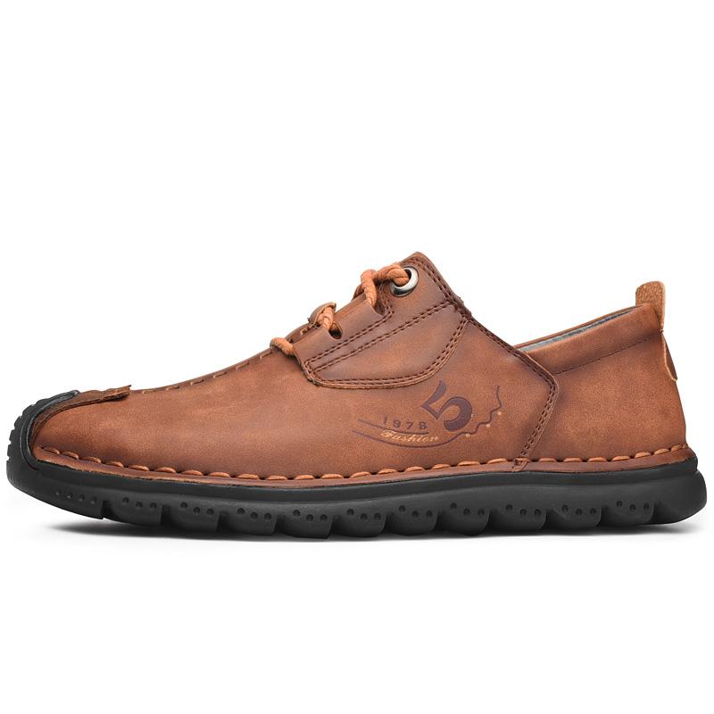 Herre Ekte Skinn Retro Stor Størrelse Ultralett Håndlagde Fritidssko Herre Høye Ankelstøvletter