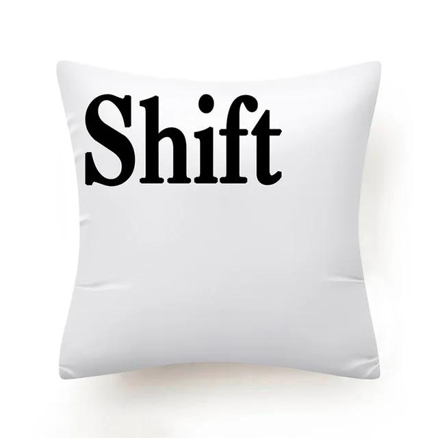 Keyboard Jeanette Alt Del Ctrl Letter Pattern Hug Cushion Cover Black and White Home Decor Home Car Comfort Cushion Cover    ...