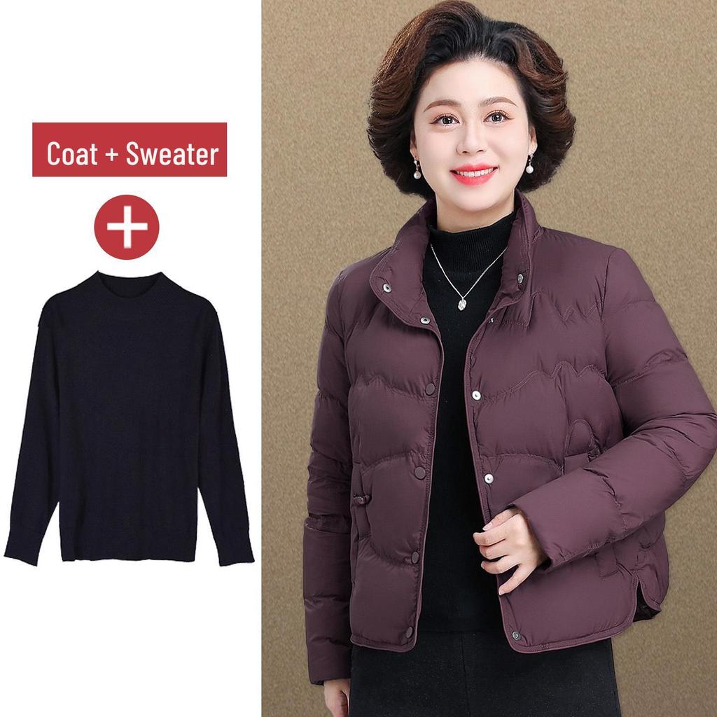 2025 Women's Short Lightweight Down Jacket for Winter: New Style, Cotton-Padded, Perfect for Petite, Middle-Aged & Elderly