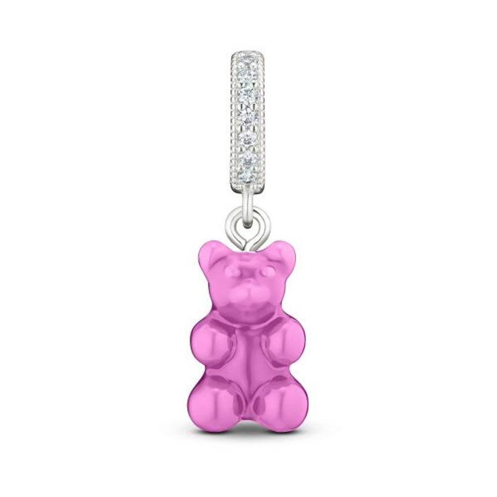 

[CRYSTAL HAZE]BEAR-CANDY PINK-PAVE CONNECTOR Silver Charm NOSTALGIA BEAR-CANDY PINK-PAVE CONNECTOR SILVER