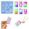 Shiny- Homemade Geometry Rabbit Phone Silicone Epoxy Resin Mold DIY Keychain Pendant Jewelry for Bag Decorations Craft