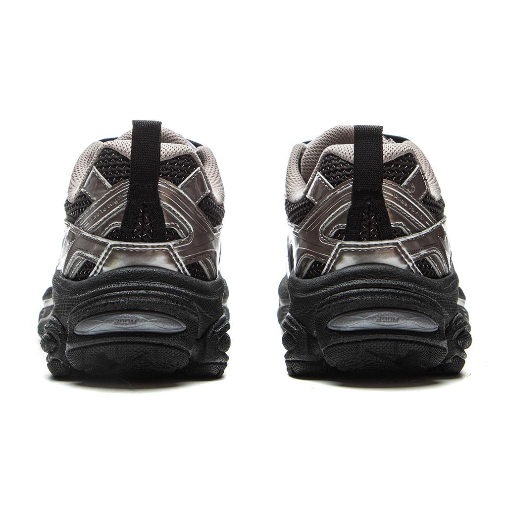 Li Ning Boom Support Cushioning Slip Resistant Abrasion Resistant Rebound Low Top Running Shoes Women's Silver Black ARXV006-4