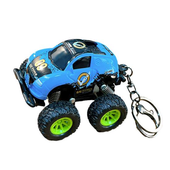 Keychain Pendant Portable Off-Road Racing Design Keyring with Metal Ring Pull-Back Toy Mini Car Keychain Toy