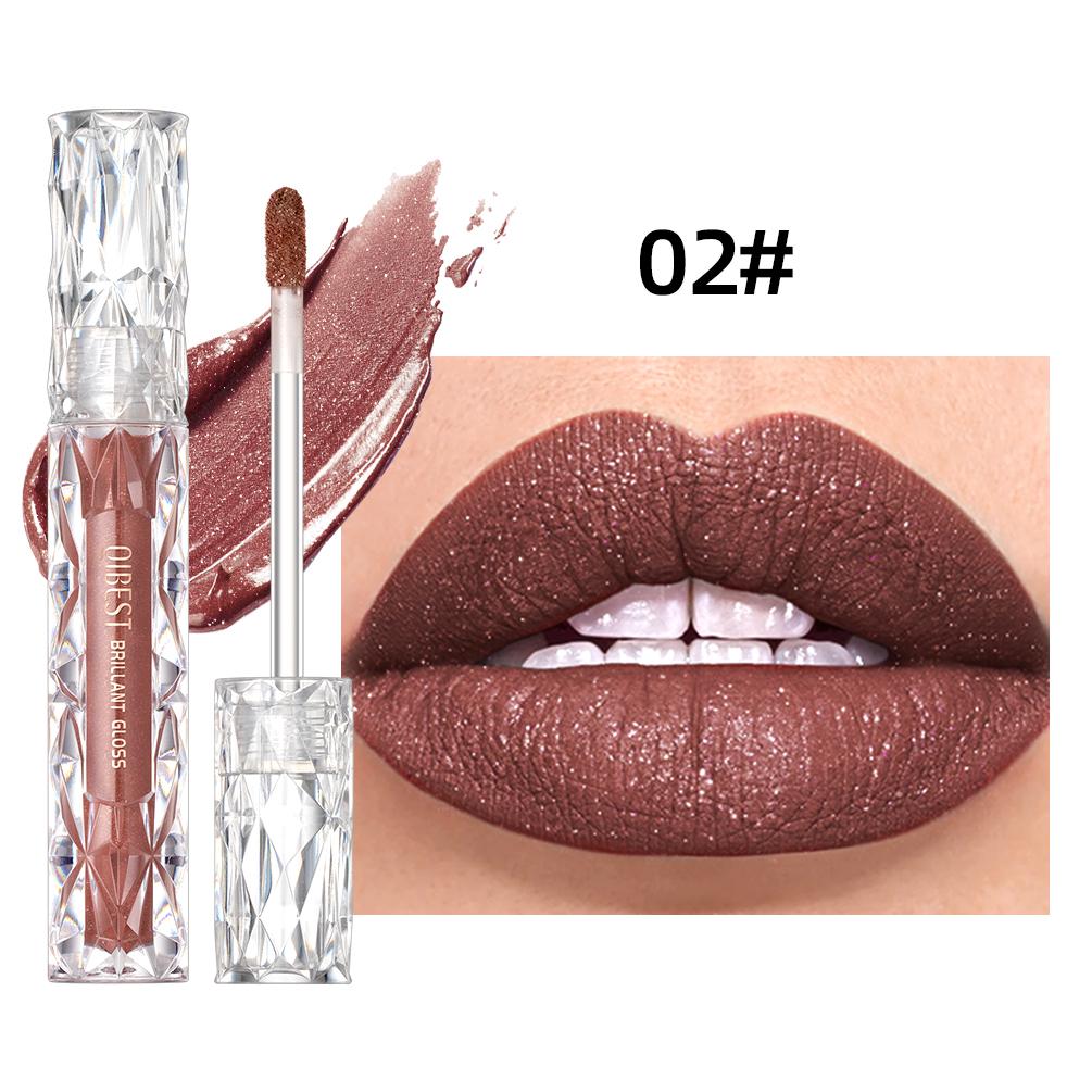 QIBEST Waterdichte Diamant Glans Glitter Lipgloss Mat Vloeibare Lippenstift Glanzende Parel Lip Glazuur Langdurige Lip Tint Vrouwen Make-up